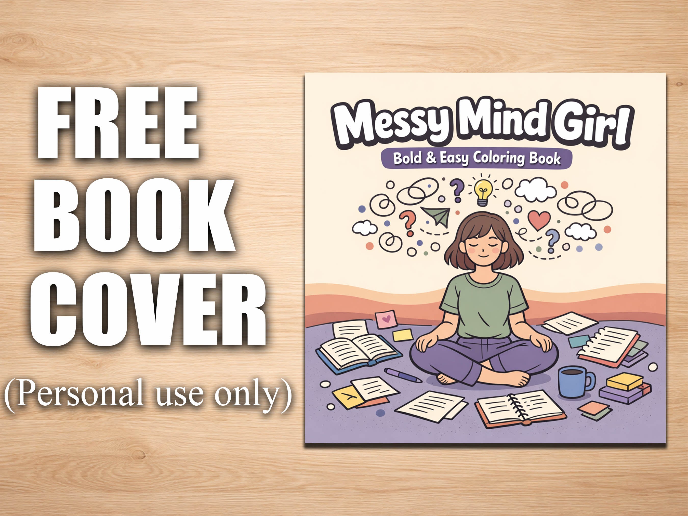 Messy Mind Girl Coloring Pages – 20 Relatable & Emotional Line Art Designs
