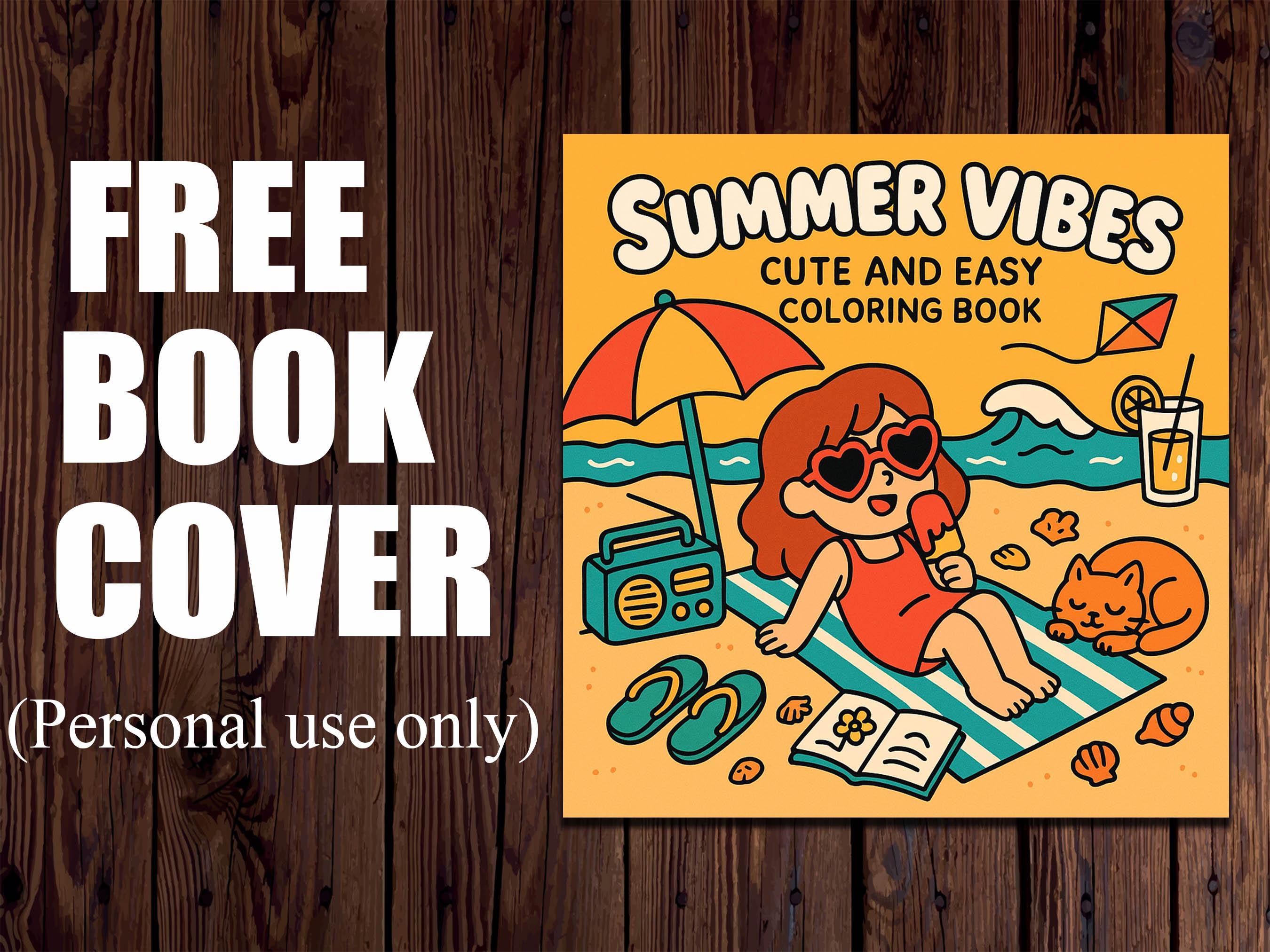 Summer Coloring Pages: 20 Fun Beach & Pool Designs (Digital Download PDF)